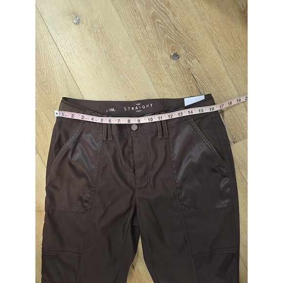 Chocolate Brown Suit Womens 10 Jacket Pants Satin Belted Stretch Ponte Collared - Picture 5 of 12